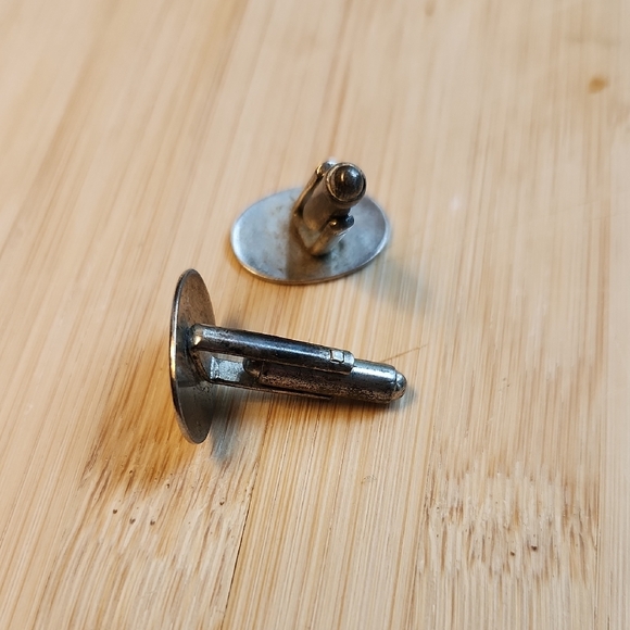 Cufflinks Monogrammed "B" Sterling Silver Vintage - Picture 5 of 8